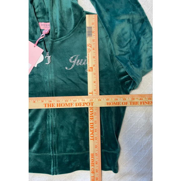 NWT Juicy Couture Bling On Chest & Front Left Hip Evergreen Track Suit Sz L Y2K - Picture 3 of 9